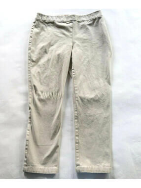 Chicos Womens Stretch Cotton Beige Cropped Ankle Khaki Chino Dress Pants 1.5